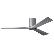 Matthews Fan Irene-HLK 60in 3-Blade LED Flush Ceiling Fan | Modern Brushed Nickel and Barn Wood | Bedroom & Living Room | Model IR3HLK-BN-BW-60