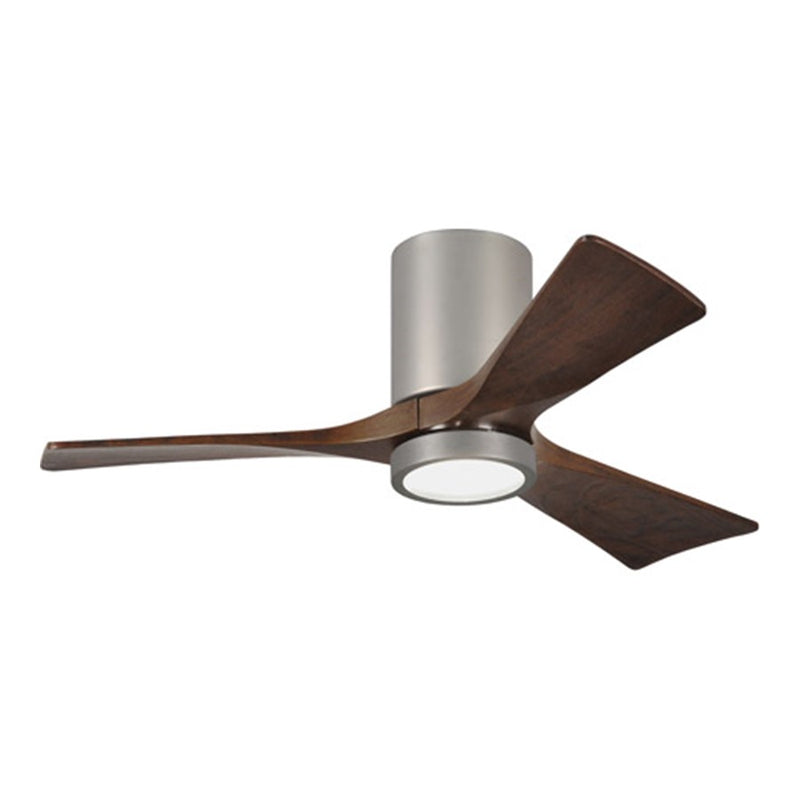 Matthews Fans Irene-3HLK 42in 3-Blade LED Ceiling Fan | Brushed Nickel and Walnut Tone Solid Wood | Bedroom & Home Office | Model IR3HLK-BN-WA-42