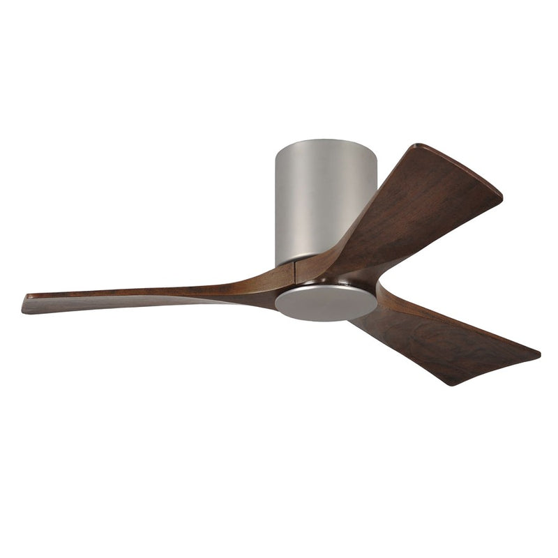 Matthews Fans Irene-3HLK 42in 3-Blade LED Ceiling Fan | Brushed Nickel and Walnut Tone Solid Wood | Bedroom & Home Office | Model IR3HLK-BN-WA-42