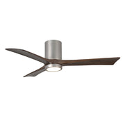 Matthews Fan Atlas Irene-3HLK 52in 3-Blade LED Flush Ceiling Fan | Modern Brushed Nickel and Walnut | Bedroom & Living Room | Model IR3HLK-BN-WA-52