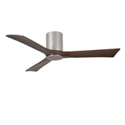 Matthews Fan Atlas Irene-3HLK 52in 3-Blade LED Flush Ceiling Fan | Modern Brushed Nickel and Walnut | Bedroom & Living Room | Model IR3HLK-BN-WA-52