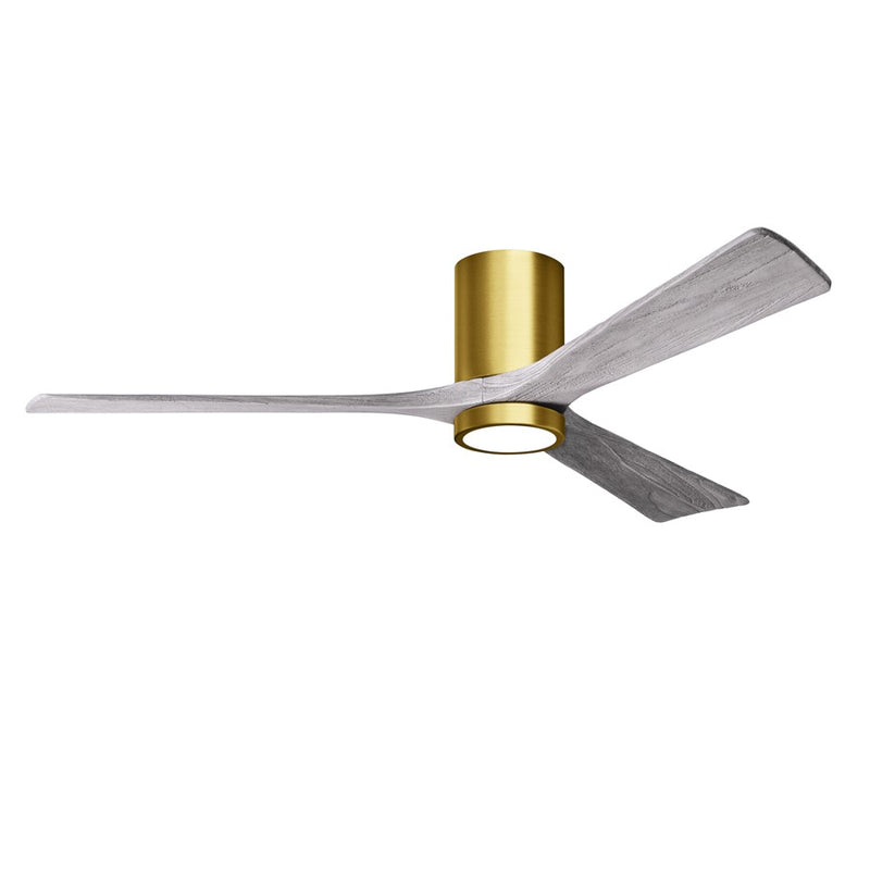 Matthews Fans Irene-3HLK 60in 1-Light LED Ceiling Fan | Contemporary Brushed Brass and Barnwood Solid Wood | Great Room | Model IR3HLK-BRBR-BW-60