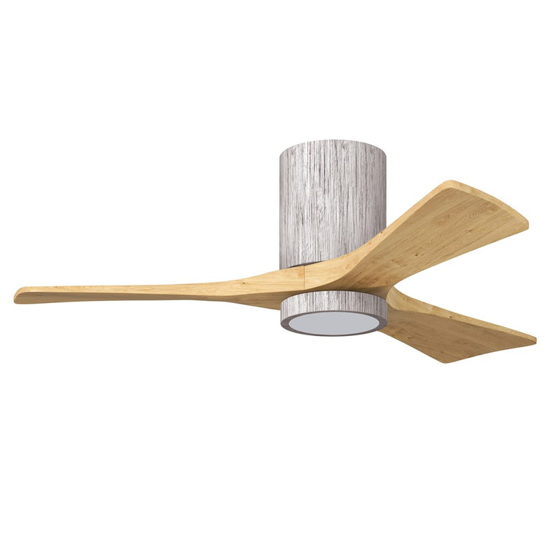 Matthews Fans Irene-3HLK 42in 3-Light LED Flush Mount Ceiling Fan | Contemporary Barn Wood Tone and Light Maple Blades | Model IR3HLK-BW-LM-42