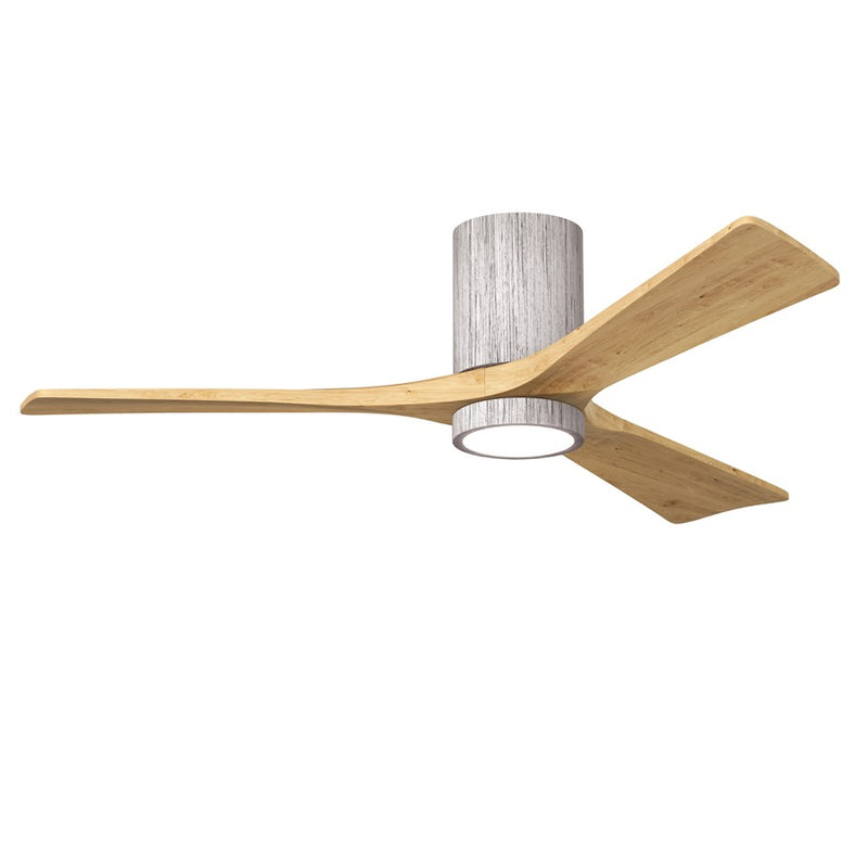 Matthews Fans Irene-3HLK 52in 3-Light LED Flush Mount Ceiling Fan | Contemporary Barn Wood Tone and Light Maple Blades | Model IR3HLK-BW-LM-52