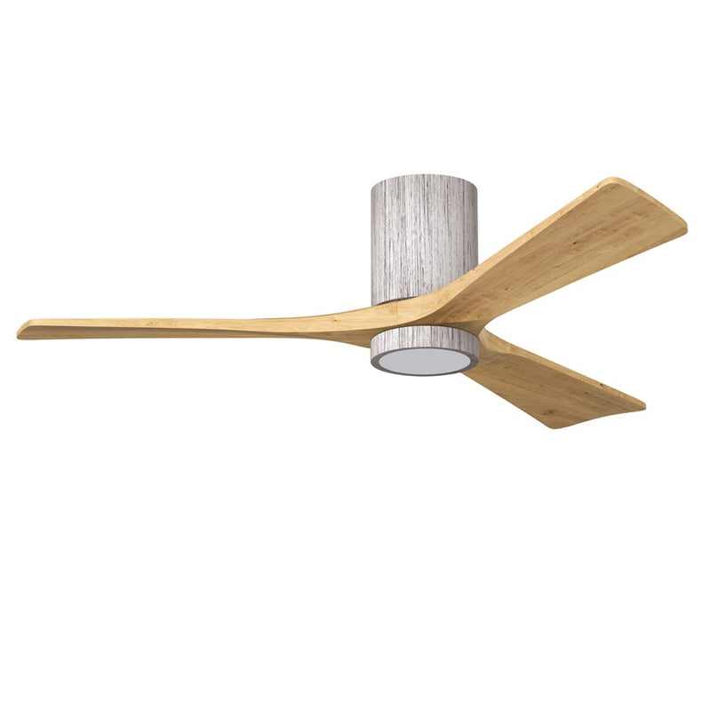 Matthews Fans Irene-3HLK 52in 3-Light LED Flush Mount Ceiling Fan | Contemporary Barn Wood Tone and Light Maple Blades | Model IR3HLK-BW-LM-52