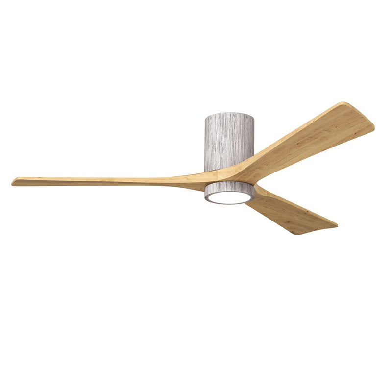 Matthews Fans Irene-3HLK 60in 3-Light LED Flush Mount Ceiling Fan | Contemporary Barn Wood Tone and Light Maple Blades | Model IR3HLK-BW-LM-60