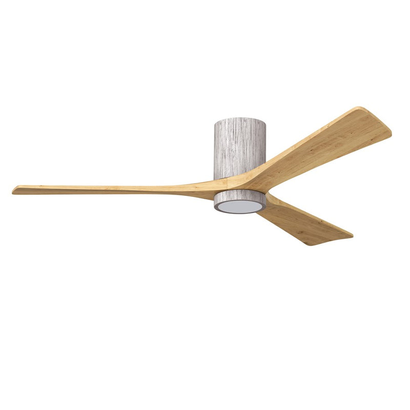 Matthews Fans Irene-3HLK 60in 3-Light LED Flush Mount Ceiling Fan | Contemporary Barn Wood Tone and Light Maple Blades | Model IR3HLK-BW-LM-60