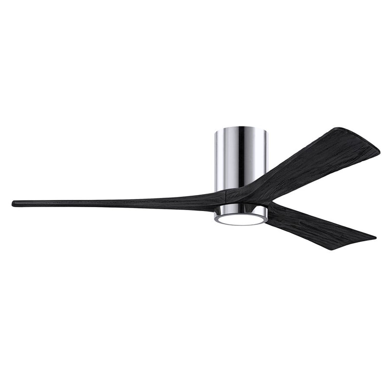 Matthews Fans Irene-3HLK 60in 3-Blade Ceiling Fan | Contemporary Polished Chrome and Matte Black Wood | Great Rooms & Open | Model IR3HLK-CR-BK-60