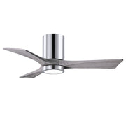 Matthews Fan Irene-3HLK 42in 3-Blade LED Ceiling Fan | Polished Chrome and Barn Wood Tone | Bedroom & Small Living Room | Model IR3HLK-CR-BW-42
