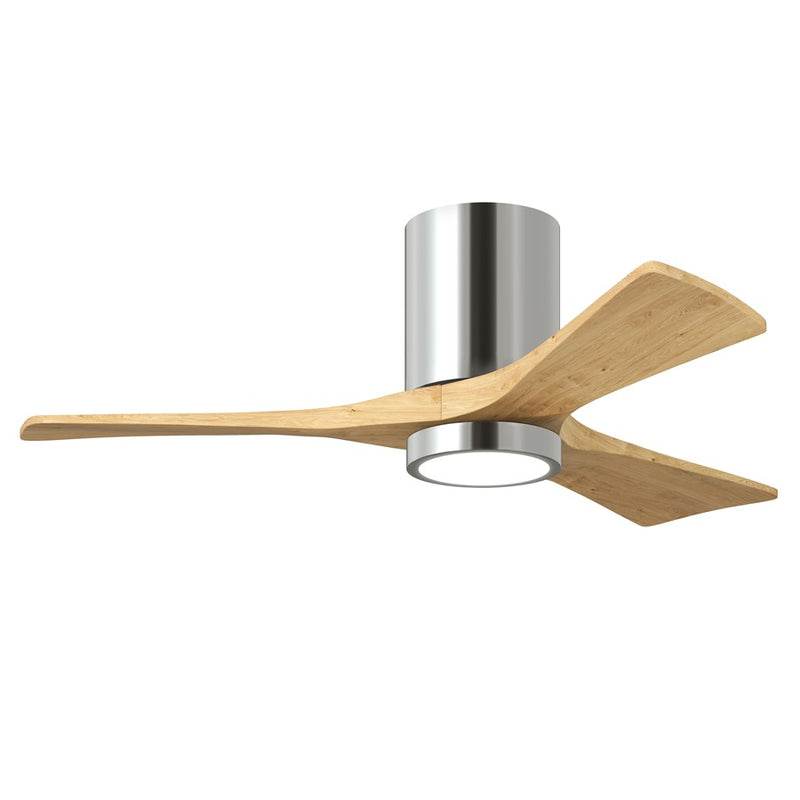Matthews Fans Irene-3HLK 42in 3-Blade Ceiling Fan | Contemporary Polished Chrome and Light Maple Wood | Bedrooms & Home | Model IR3HLK-CR-LM-42