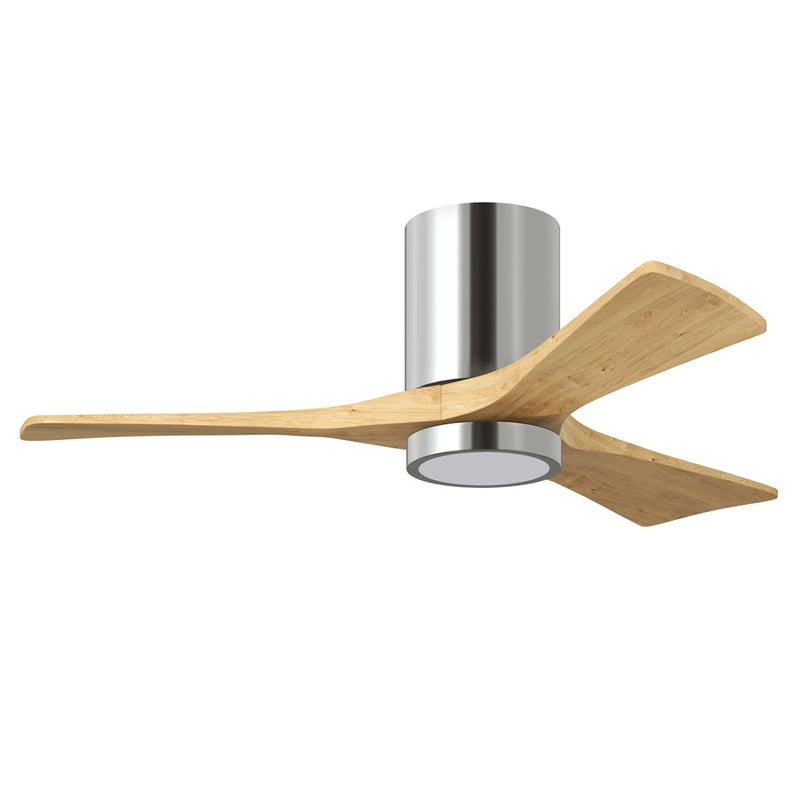 Matthews Fans Irene-3HLK 42in 3-Blade Ceiling Fan | Contemporary Polished Chrome and Light Maple Wood | Bedrooms & Home | Model IR3HLK-CR-LM-42