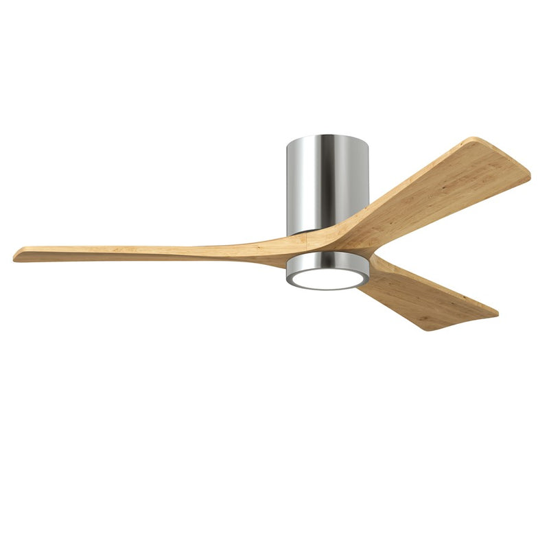 Matthews Fans Irene-3HLK 52in 3-Blade Ceiling Fan | Contemporary Polished Chrome and Light Maple Wood | Living Rooms & Family | Model IR3HLK-CR-LM-52