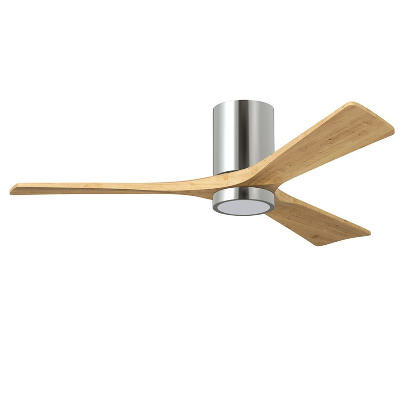 Matthews Fans Irene-3HLK 52in 3-Blade Ceiling Fan | Contemporary Polished Chrome and Light Maple Wood | Living Rooms & Family | Model IR3HLK-CR-LM-52