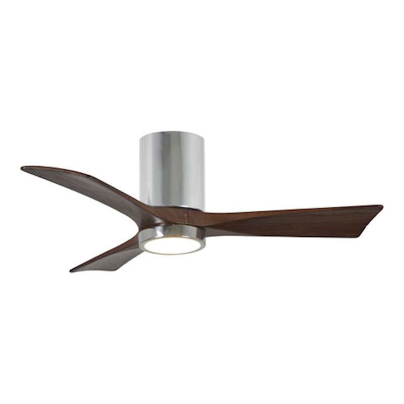 Matthews Fan Irene-3HLK 42in 3-Blade Ceiling Fan | Polished Chrome and Walnut Wood | Living Room & Bedroom | 42 x 42 x 12 in | Model IR3HLK-CR-WA-42