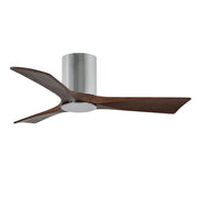 Matthews Fan Irene-3HLK 42in 3-Blade Ceiling Fan | Polished Chrome and Walnut Wood | Living Room & Bedroom | 42 x 42 x 12 in | Model IR3HLK-CR-WA-42