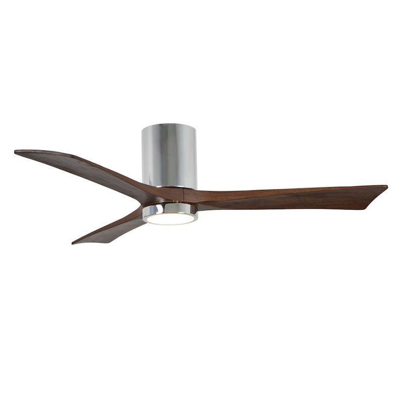 Matthews Fan Irene-3HLK 52in 3-Blade Ceiling Fan | Polished Chrome and Walnut Wood | Living Room & Bedroom | 52 x 52 x 12 in | Model IR3HLK-CR-WA-52