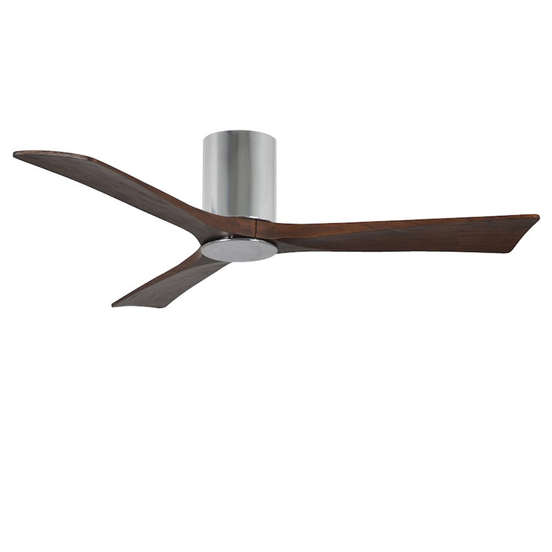Matthews Fan Irene-3HLK 52in 3-Blade Ceiling Fan | Polished Chrome and Walnut Wood | Living Room & Bedroom | 52 x 52 x 12 in | Model IR3HLK-CR-WA-52