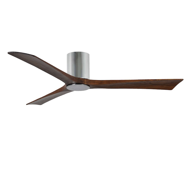 Matthews Fan Irene-3HLK 60in 3-Blade Ceiling Fan | Polished Chrome and Walnut Wood | Living Room & Bedroom | 60 x 60 x 12 in | Model IR3HLK-CR-WA-60