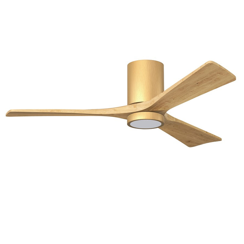 Matthews Fans Irene-3HLK 52in 3-Blade Flush Mount Ceiling Fan | Contemporary Light Maple Solid Wood Blades | Living Rooms | Model IR3HLK-LM-LM-52
