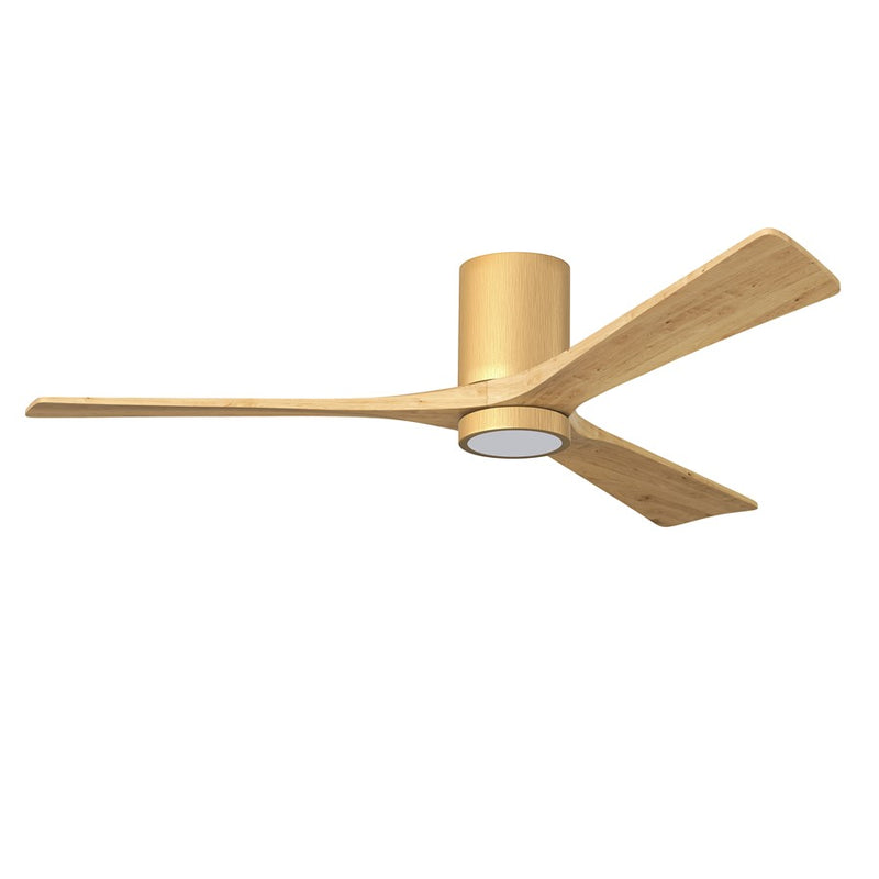 Matthews Fans Irene-3HLK 60in 3-Blade Flush Mount Ceiling Fan | Contemporary Light Maple Solid Wood Blades | Great Rooms | Model IR3HLK-LM-LM-60