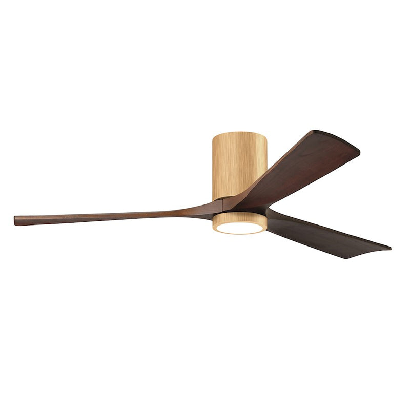 Matthews Fans Irene-3HLK 52in 3-Blade Ceiling Fan | Contemporary Walnut Tone Solid Wood Blades | Living Room & Covered Patio | Model IR3HLK-LM-WA-52