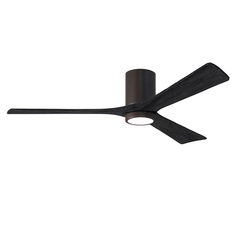 Matthews Fans Irene-3HLK 60in 3-Blade LED Ceiling Fan | Rustic Modern Textured Bronze and Matte Black Wood | Covered Patio | Model IR3HLK-TB-BK-60