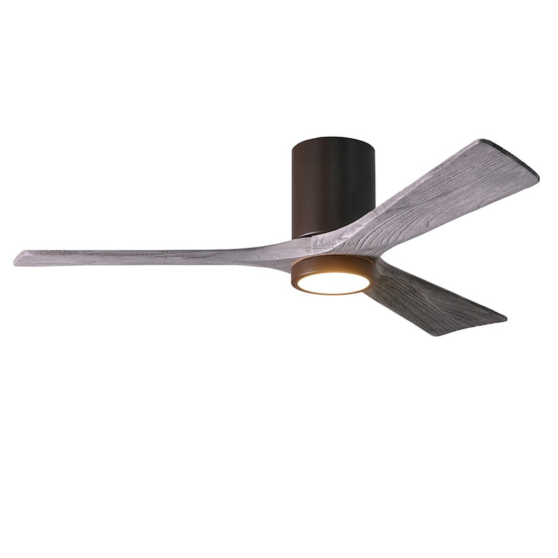Matthews Fan Irene-HLK 52in 3-Blade LED Hugger Ceiling Fan | Textured Bronze and Barn Wood | Living Room & Covered Patio | Model IR3HLK-TB-BW-52