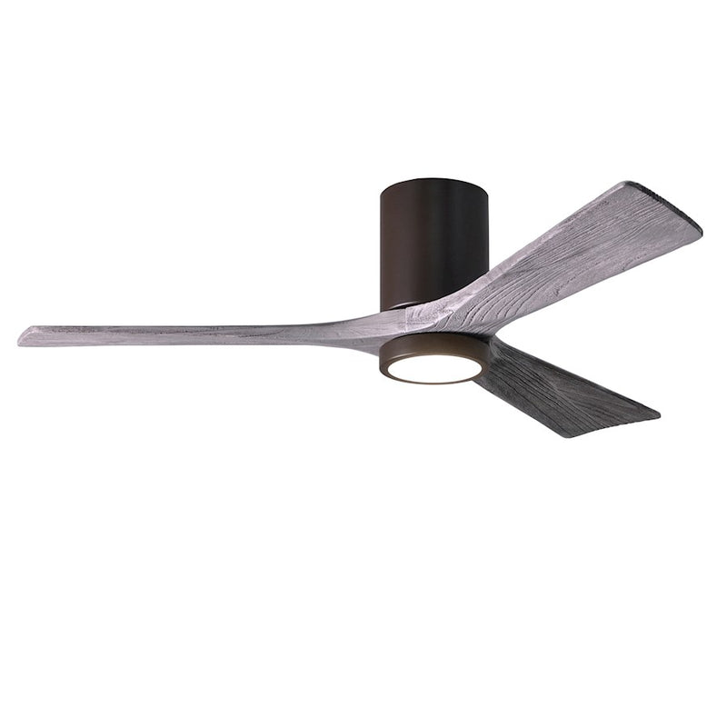 Matthews Fan Irene-HLK 52in 3-Blade LED Hugger Ceiling Fan | Textured Bronze and Barn Wood | Living Room & Covered Patio | Model IR3HLK-TB-BW-52