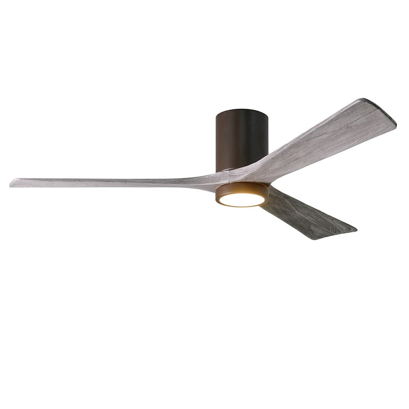 Matthews Fan Irene-HLK 60in 3-Blade LED Hugger Ceiling Fan | Textured Bronze and Barn Wood | Living Room & Covered Patio | Model IR3HLK-TB-BW-60