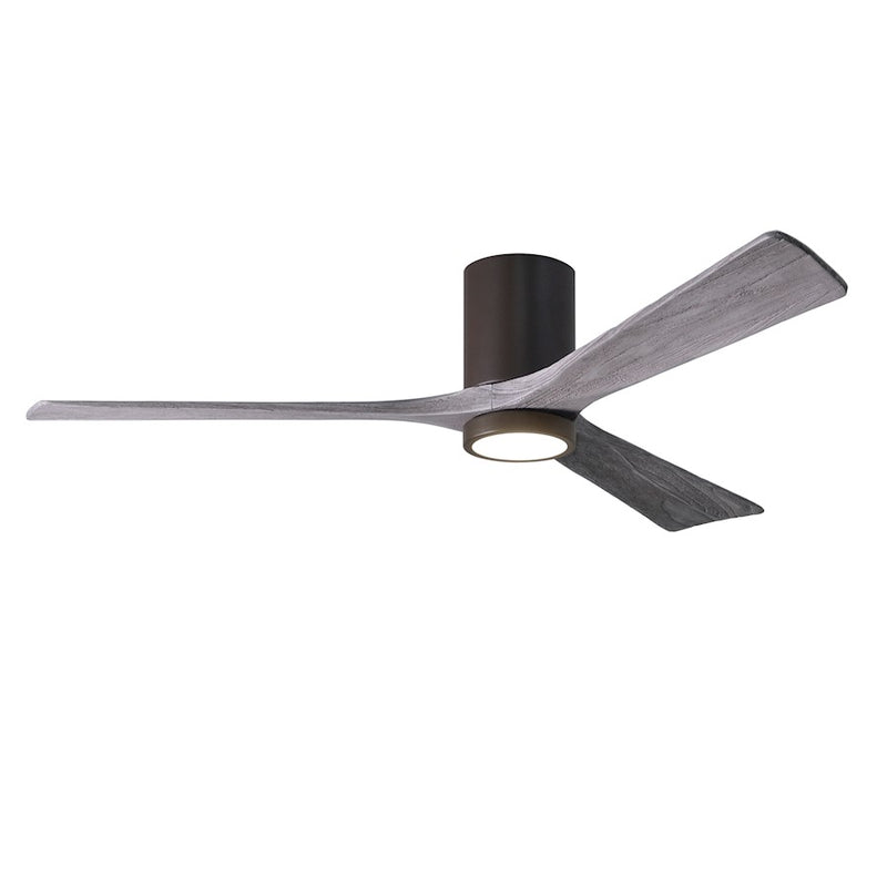 Matthews Fan Irene-HLK 60in 3-Blade LED Hugger Ceiling Fan | Textured Bronze and Barn Wood | Living Room & Covered Patio | Model IR3HLK-TB-BW-60