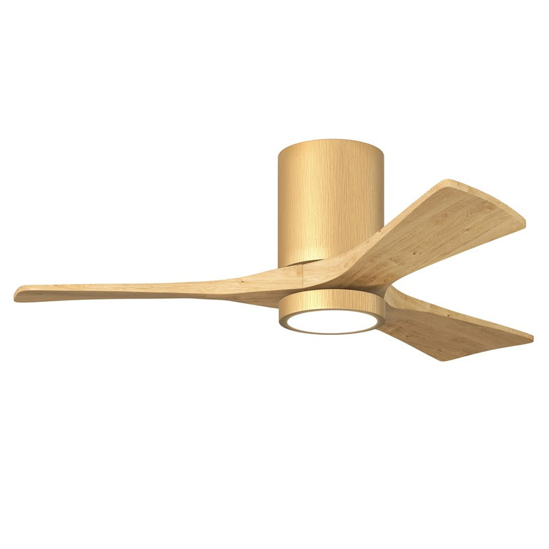 Matthews Fans Irene-3HLK 42in 3-Blade Flush Mount Ceiling Fan | Contemporary Textured Bronze and Light Maple Wood | Bedroom | Model IR3HLK-TB-LM-42