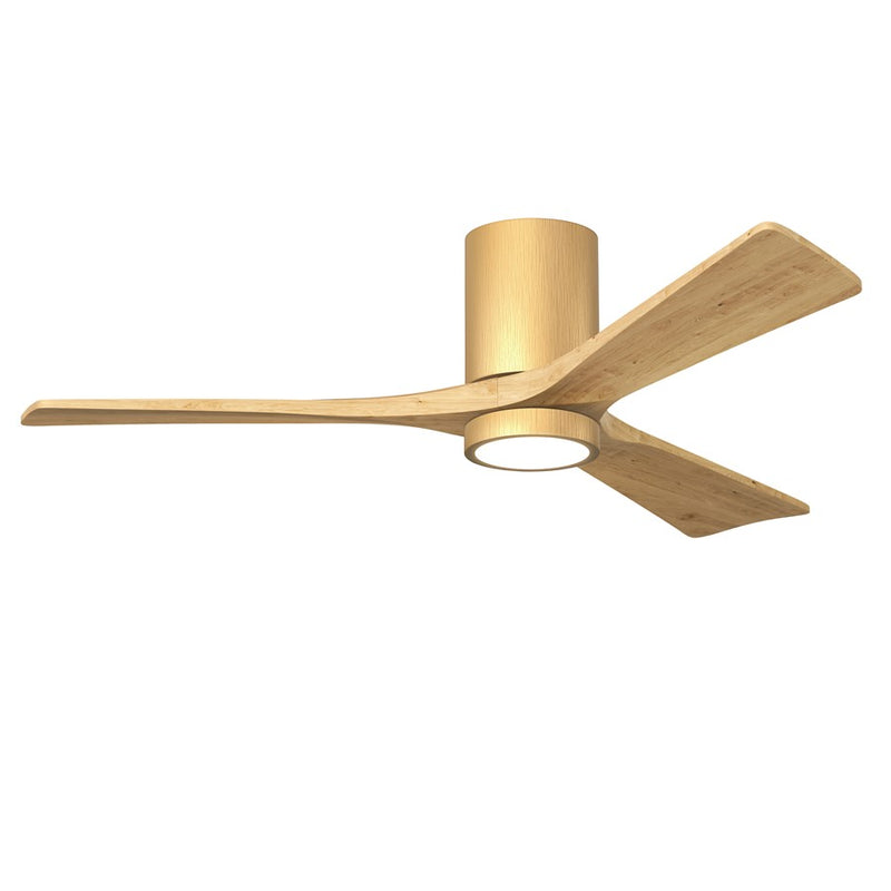 Matthews Fan Irene-3HLK 52in 3-Blade Flush Mount Ceiling Fan | Textured Bronze and Light Maple Wood | Living Room & Covered | Model IR3HLK-TB-LM-52