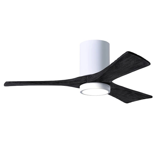 Matthews Fans Irene 3HLK 42in LED Ceiling Fan | Gloss White and Matte Black Solid Wood Blades | Bedroom & Office | Model IR3HLK-WH-BK-42