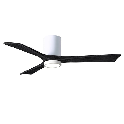 Matthews Fans Irene 3HLK 52in LED Ceiling Fan | Gloss White and Matte Black Solid Wood Blades | Living Room & Bedroom | Model IR3HLK-WH-BK-52