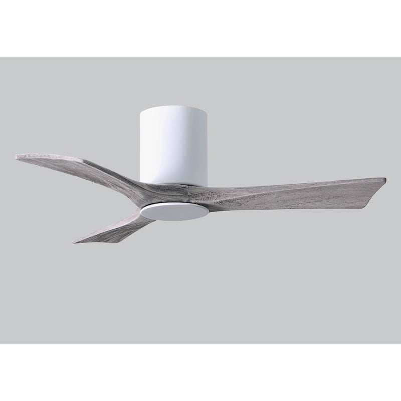 Matthews Fan Irene-3HLK 42in 3-Blade Ceiling Fan | Modern Gloss White and Barn Wood Tone Wood | Living Room & Bedroom | Model IR3HLK-WH-BW-42