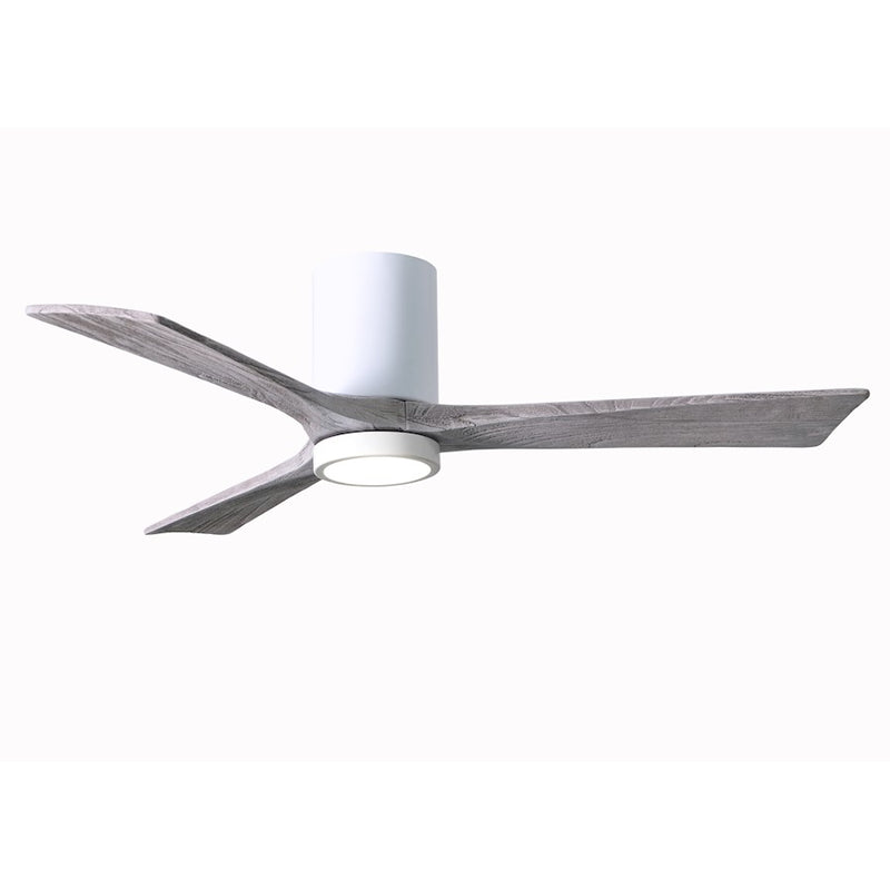 Matthews Fan Irene-HLK 52in 3-Blade LED Hugger Ceiling Fan | Gloss White and Barn Wood Solid Wood | Bedroom & Living Room | Model IR3HLK-WH-BW-52