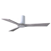 Matthews Fan Irene-HLK 52in 3-Blade LED Hugger Ceiling Fan | Gloss White and Barn Wood Solid Wood | Bedroom & Living Room | Model IR3HLK-WH-BW-52