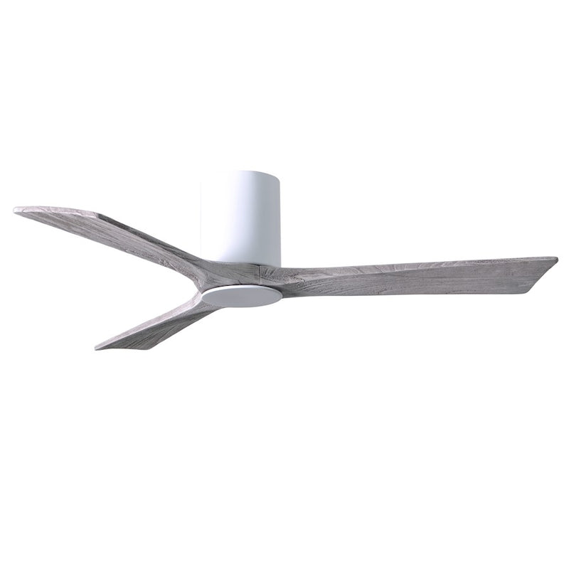Matthews Fan Irene-HLK 52in 3-Blade LED Hugger Ceiling Fan | Gloss White and Barn Wood Solid Wood | Bedroom & Living Room | Model IR3HLK-WH-BW-52