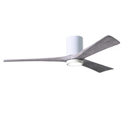 Matthews Fan Irene-HLK 60in 3-Blade LED Hugger Ceiling Fan | Gloss White and Barn Wood Solid Wood | Bedroom & Living Room | Model IR3HLK-WH-BW-60
