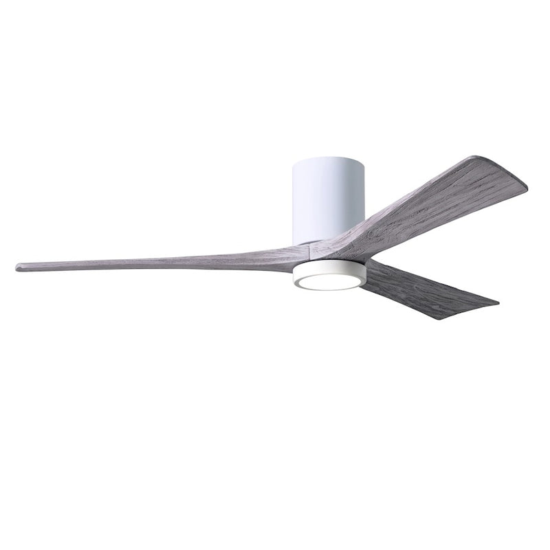 Matthews Fan Irene-HLK 60in 3-Blade LED Hugger Ceiling Fan | Gloss White and Barn Wood Solid Wood | Bedroom & Living Room | Model IR3HLK-WH-BW-60