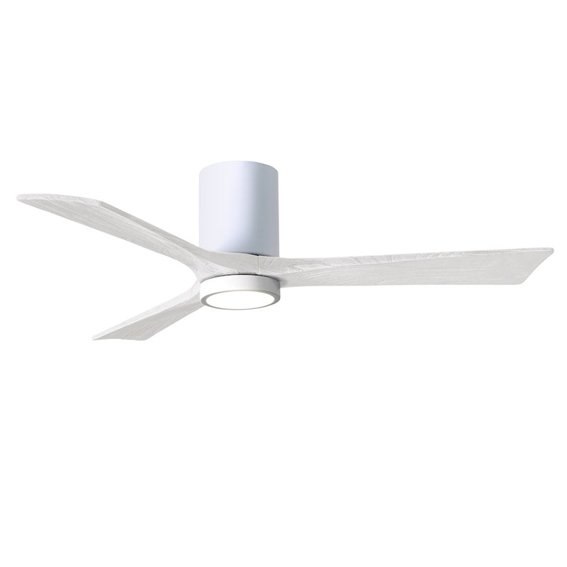 Matthews Fans Irene-3HLK 52in 3-Blade LED Ceiling Fan | Contemporary Gloss White and Matte White Wood | Bedroom & Living | Model IR3HLK-WH-MWH-52