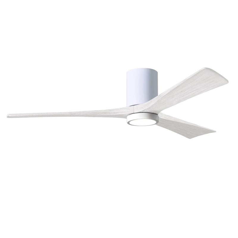 Matthews Fans Irene-3HLK 60in 3-Blade LED Ceiling Fan | Contemporary Gloss White and Matte White Wood | Great Room | Model IR3HLK-WH-MWH-60