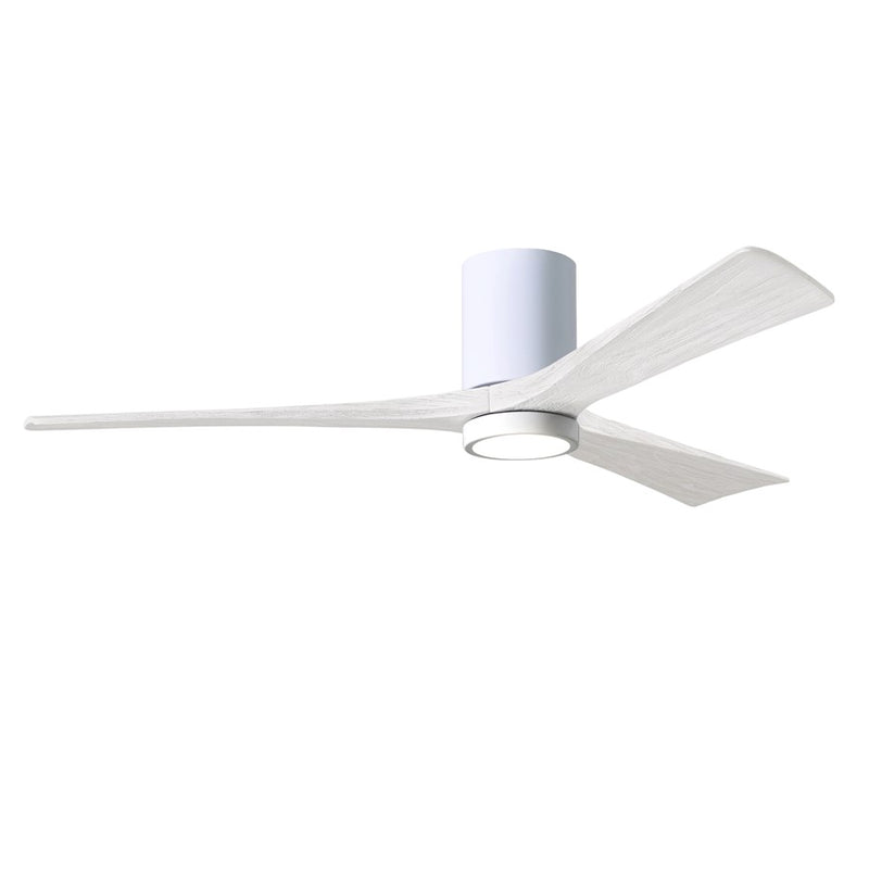 Matthews Fans Irene-3HLK 60in 3-Blade LED Ceiling Fan | Contemporary Gloss White and Matte White Wood | Great Room | Model IR3HLK-WH-MWH-60