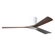 Matthews Fan Irene-HLK 42in 3-Blade LED Hugger Ceiling Fan | Gloss White and Walnut Solid Wood | Bedroom & Living Room | Model IR3HLK-WH-WA-42