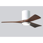 Matthews Fan Irene-HLK 42in 3-Blade LED Hugger Ceiling Fan | Gloss White and Walnut Solid Wood | Bedroom & Living Room | Model IR3HLK-WH-WA-42