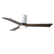 Matthews Fan Irene-HLK 52in 3-Blade LED Hugger Ceiling Fan | Gloss White and Walnut Solid Wood | Bedroom & Living Room | Model IR3HLK-WH-WA-52