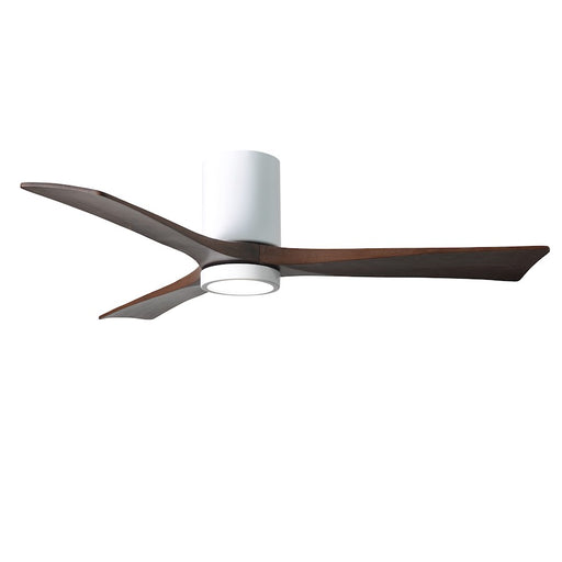 Matthews Fan Irene-HLK 52in 3-Blade LED Hugger Ceiling Fan | Gloss White and Walnut Solid Wood | Bedroom & Living Room | Model IR3HLK-WH-WA-52