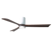 Matthews Fan Irene-HLK 60in 3-Blade LED Hugger Ceiling Fan | Gloss White and Walnut Tone Solid Wood | Bedroom & Living Room | Model IR3HLK-WH-WA-60