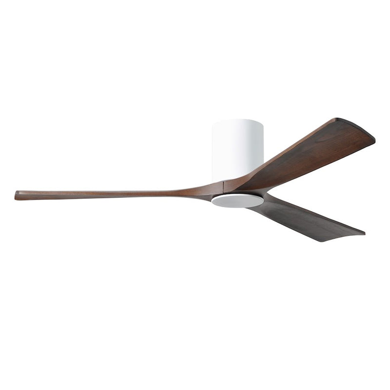 Matthews Fan Irene-HLK 60in 3-Blade LED Hugger Ceiling Fan | Gloss White and Walnut Tone Solid Wood | Bedroom & Living Room | Model IR3HLK-WH-WA-60