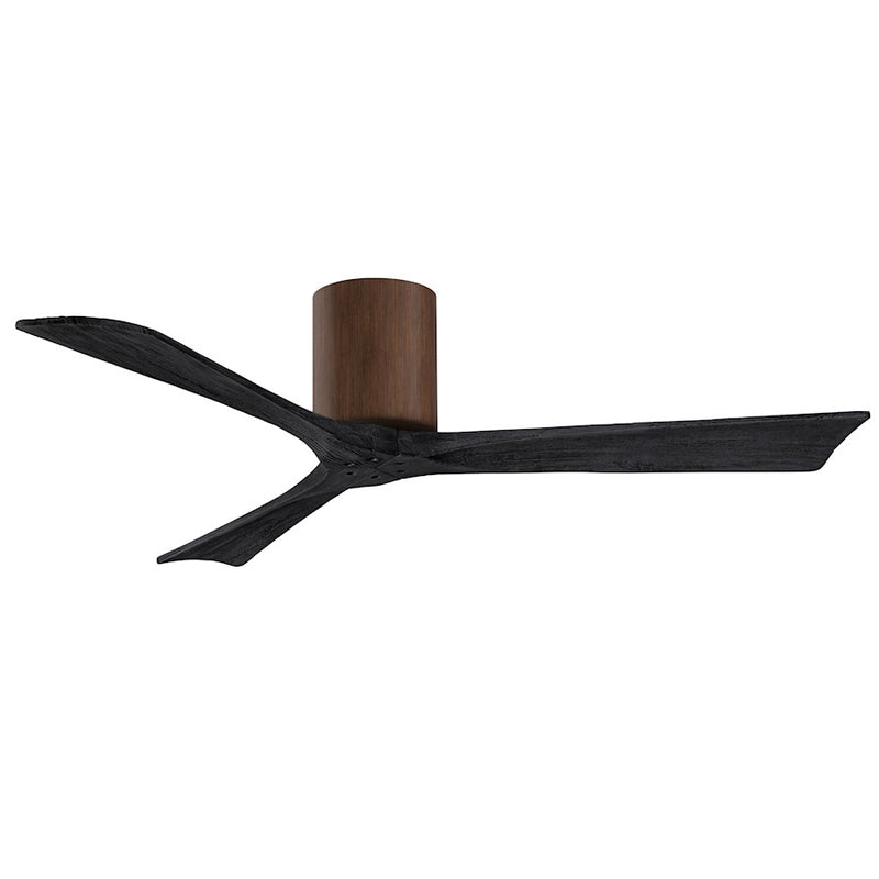 Matthews Fans Irene-3HLK 52in 3-Blade LED Ceiling Fan | Rustic Walnut Tone and Matte Black Wood | Bedroom & Living Room | Model IR3HLK-WN-BK-52